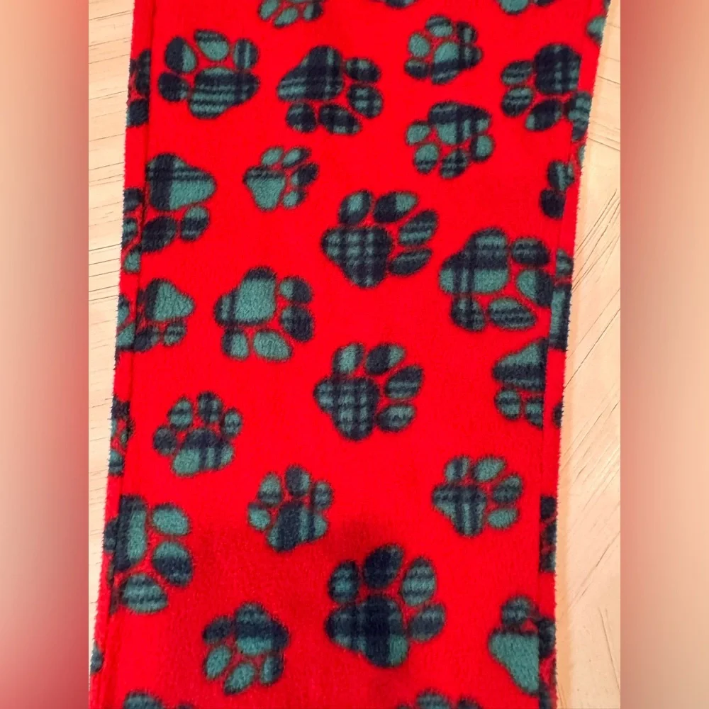 Sleep Street Boys’ Paw Print Holiday Red Fleece Pajama Pants – Size 14
